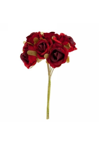 Kado Decoratie Roosjes Rood Met IJzerdraad 2cm 60stuks