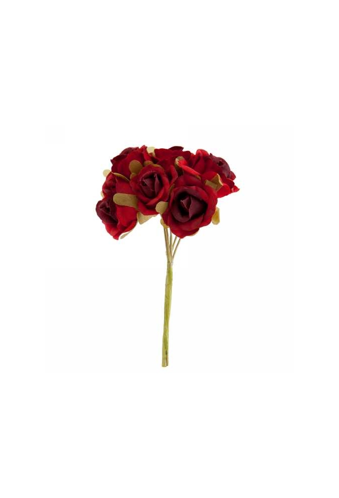 Kado Decoratie Roosjes Rood Met IJzerdraad 2cm 60stuks
