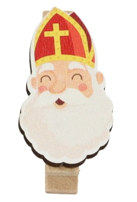 Houten Decoratie Sinterklaas Knijper 2x3.5cm 36stuks
