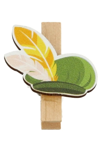 Houten Decoratie Pietenmuts Knijper 2.5x3.2cm 36stuks