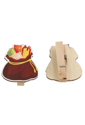 Houten Decoratie Zak van Sinterklaas Knijper 3.5xx3.2cm 36stuks