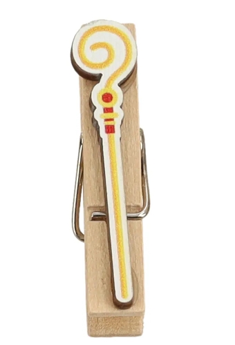 Houten Decoratie Sint Staf Knijper 2x3.5cm 36stuks