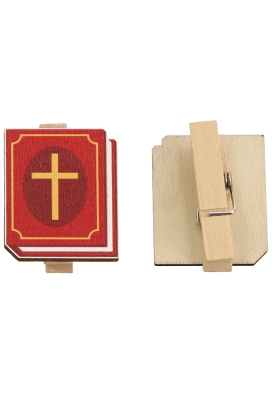 Houten Decoratie Sinterklaas Boek Knijper 2x3.5cm 36stuks