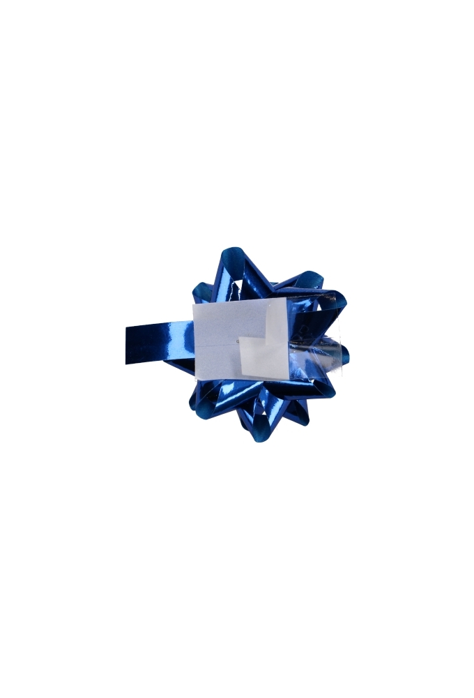 Mini Bows Strik Rond 50mm Metallic Blauw Met Plakker 100stuks
