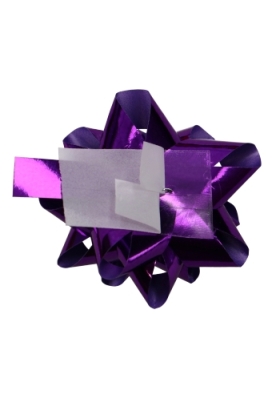 Mini Bows Strik Rond 50mm Metallic Paars Met Plakker 100stuks
