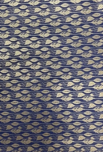 Kerstpapier Coated Leaves Gold 30cm  x 200meter