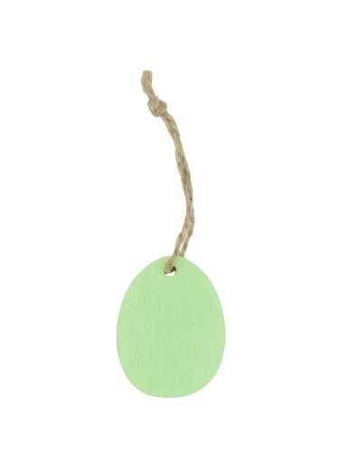 Houten Deco Easter Mint Groen Paas Ei & Koordje 4.5 x 3.5cm 36stuks