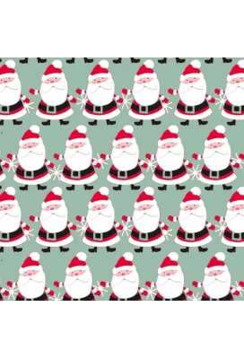 Kerstpapier dancing santa mint 40cm x 200meter