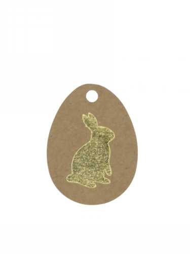 Kadokaartje Kraft Haasjes Goud 5x3.8cm 50stuks