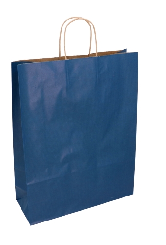 Papieren Draagtas Kassel Met Handvat Kraft Blauw A3 32x12x41cm 50stuk