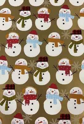 Kerstpapier sneeuwpop 30cm x 150 meter