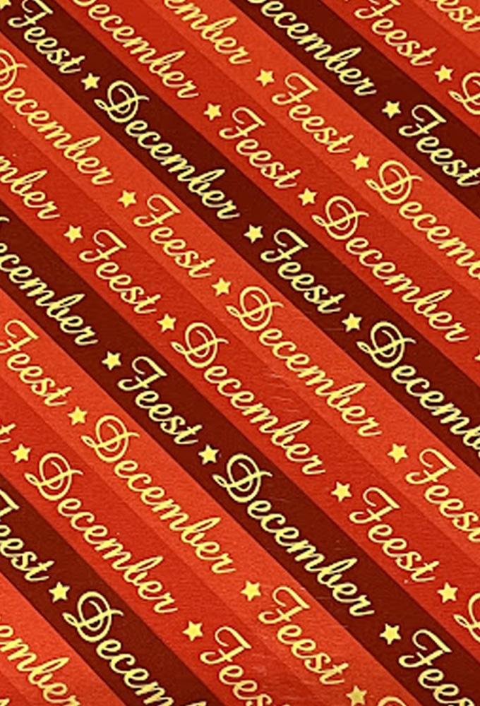 Kerstpapier Feest December rood 40cm x 125meter