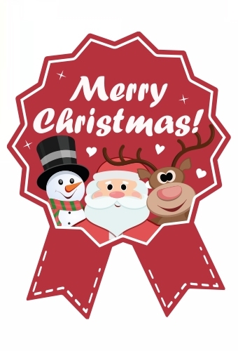 Etiketten Cadeauzegel Kerst Fijne Merry Christmas Rood 4x5cm 500stuks