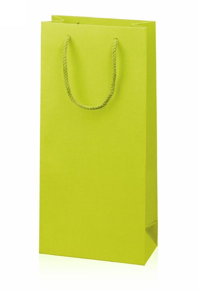 Wijntasje Linnentextuur Lime Groen 2 Fles17x8.5x36cm 20stuks