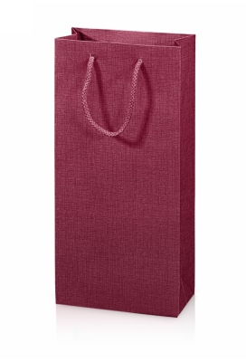 Wijntasje Linnentextuur Bordeaux 2 Fles 17x8.5x36cm 20stuks