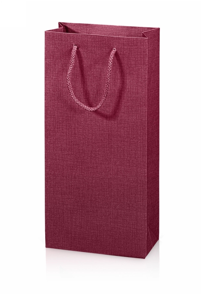 Wijntasje Linnentextuur Bordeaux 2 Fles 17x8.5x36cm 20stuks