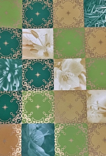 Kerstpapier bloemen groen 50cm x 260meter