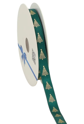 Kerstlint Satijn Kerstboom Donker Groen 10mm x 20meter