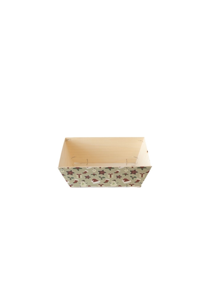 Houten Korf Bedrukt Kerst Versie 1 34x25x11cm 25stuks