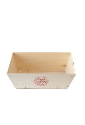 Houten Korf Bedrukt Kerst Versie 5 34x25x11cm 25stuks