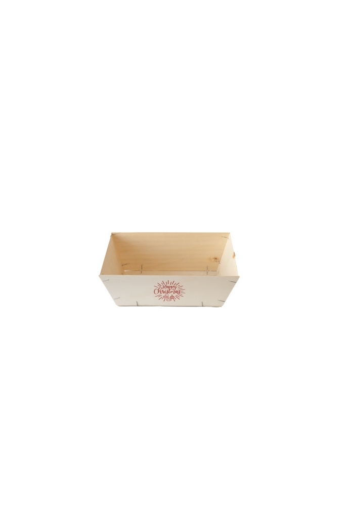 Houten Korf Bedrukt Kerst Versie 5 34x25x11cm 25stuks
