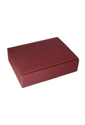 Wijndoos Modern Bordeaux 36x25x9cm 25st & 2x Glasinlay Zwart 50stuks