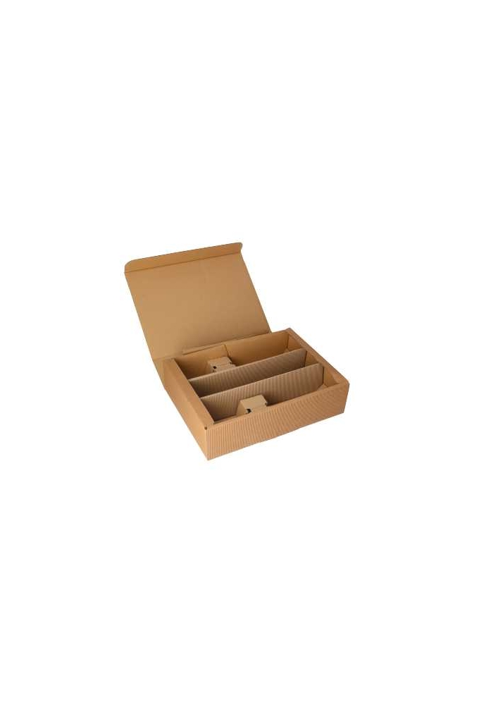 Wijndoos Modern Kraft 36x25x9cm 25st & 2x Glasinlay Kraft 50tuks
