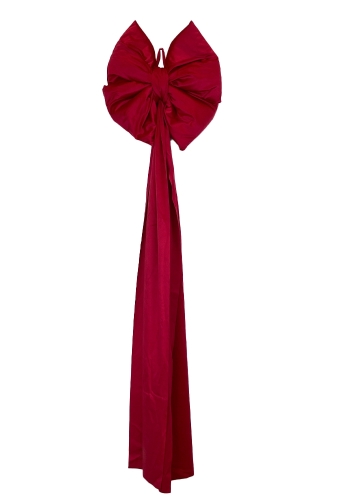 Strik Luvet & Lint Velvet Rood Met 4 lussen En Lange Linten 48x180cm 1 stuks