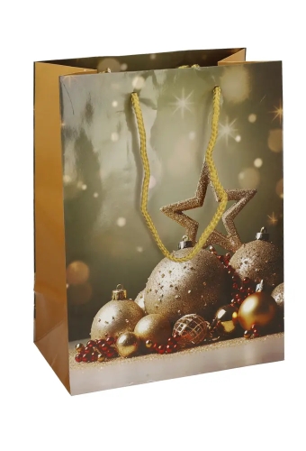 Kersttasjes Medium Christmas Elegance 18x10x23cm 12stuks
