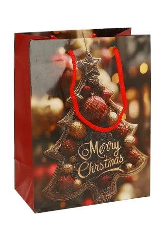 Kersttasjes Medium Christmas Night 18x10x23cm 12stuks