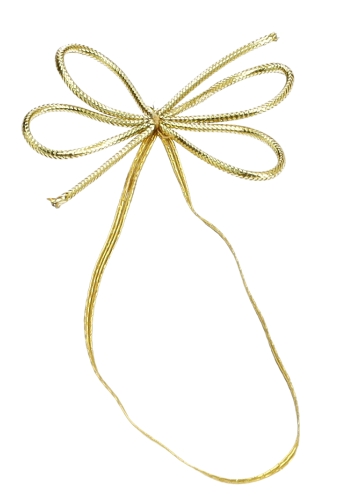 Strikje Draad Metallic Goud Met Elastiek 7x3cm Doorsnee 13cm 100stuks