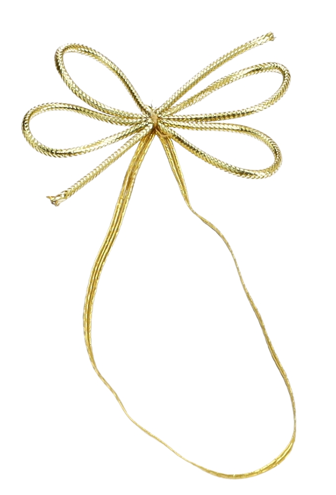Strikje Draad Metallic Goud Met Elastiek 7x3cm Doorsnee 13cm 100stuks