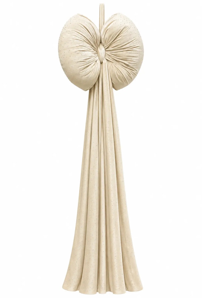 Strik Luvet Diamantjes & Lint Velvet Creme Met 2 lussen 44x210cm 1 stuks