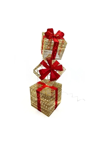 Decoratie Kerst 3 Gestapeld Kado's Medium Led 1 stuk