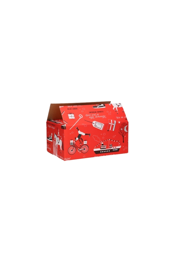 AKTIE Sintdozen Zie de Maan Schijnt Door de Bomen Rood 31x21x14cm 15st