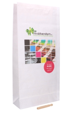 Kadozak XL Kraft Wit Blanco  & Knijper 50x13x80cm 50stuks