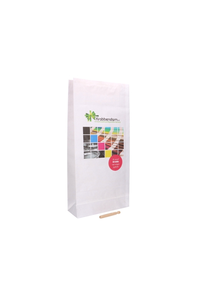Kadozak XL Kraft Wit Blanco  & Knijper 50x13x80cm 50stuks