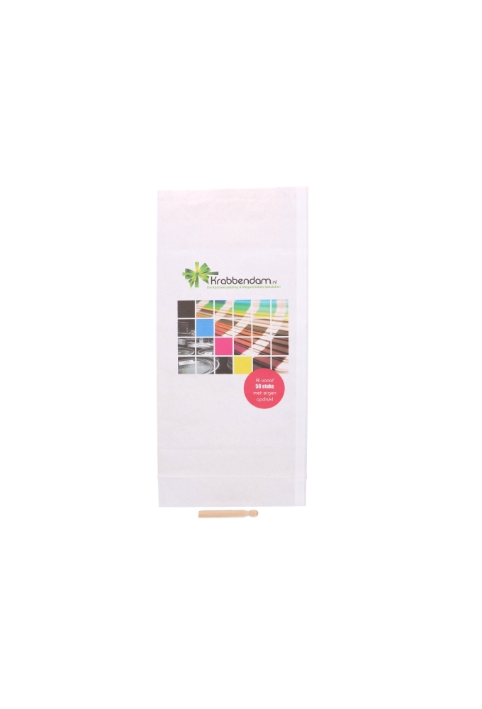 Kadozak XL Kraft Wit Blanco  & Knijper 50x13x80cm 50stuks