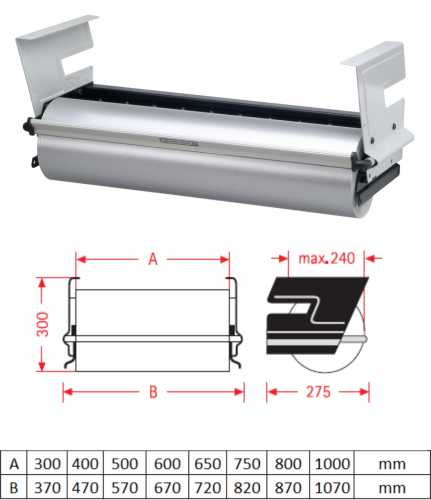 Papierrolhouder Ondertafel Inbouw Fabriano & Kartelmes 30cm breed