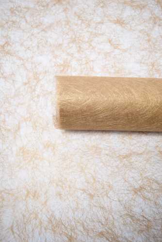 Fibre Linnen Goud Metallic  60 cm x 25 meter Kadoverpakking