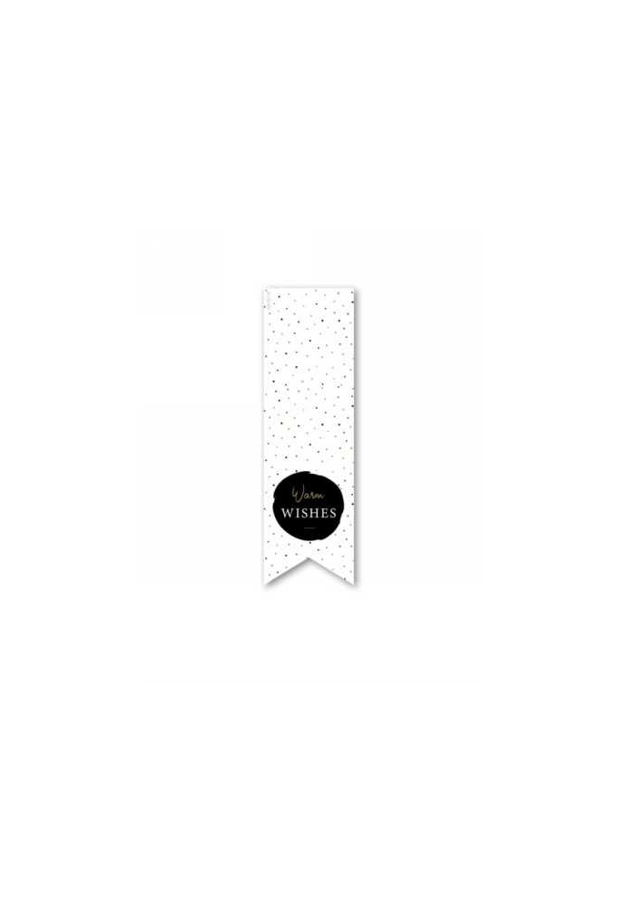 Langwerpig Sluitzegel Kerst Warm Whishes 3.5 x 11.5cm 200stuks