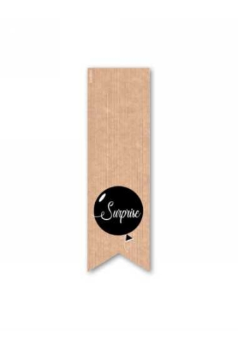 Langwerpig Sluitzegel Feest Surprise Kraft 3.5 x 11.5cm 200stuks