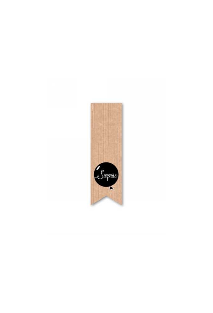 Langwerpig Sluitzegel Feest Surprise Kraft 3.5 x 11.5cm 200stuks