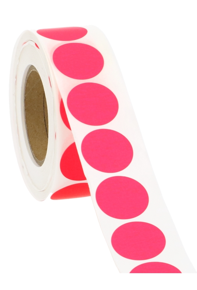 Etiketten Fluor Fuchsia Sluiting Zegel Rond 2.5cm 1000stuks