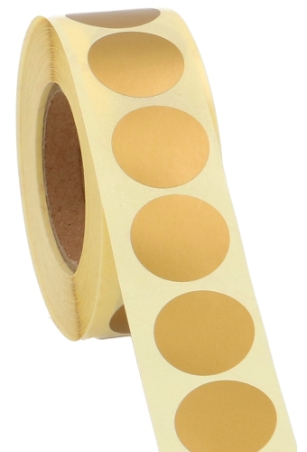Etiketten Goud Metallic Mat Sluiting Zegel Rond 2.5cm 1000stuks