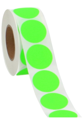 Etiketten Fluor Groen Sluiting Zegel Rond 3.5cm 1000stuks