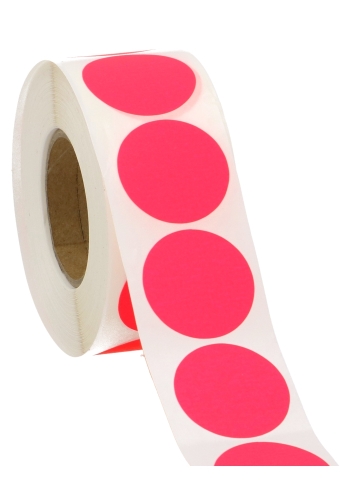 Etiketten Fluor Fuchsia Sluiting Zegel Rond 3.5cm 1000stuks