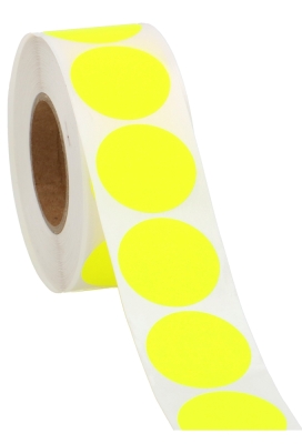 Etiketten Fluor Geel Sluiting Zegel Rond 3.5cm 1000stuks