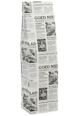 Wijnzak 1-Fles Newspaper krant 10x8x40cm 50stuks