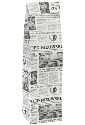Wijnzak 1-Fles Newspaper krant 10x8x40cm 50stuks